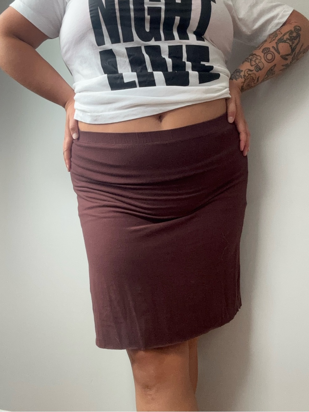 Eddie Bauer Brown Stretch Pencil Skirt